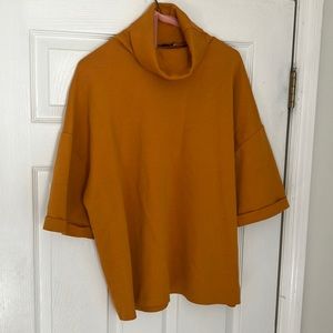 Zara Fall Gold Turtleneck Shortsleeved